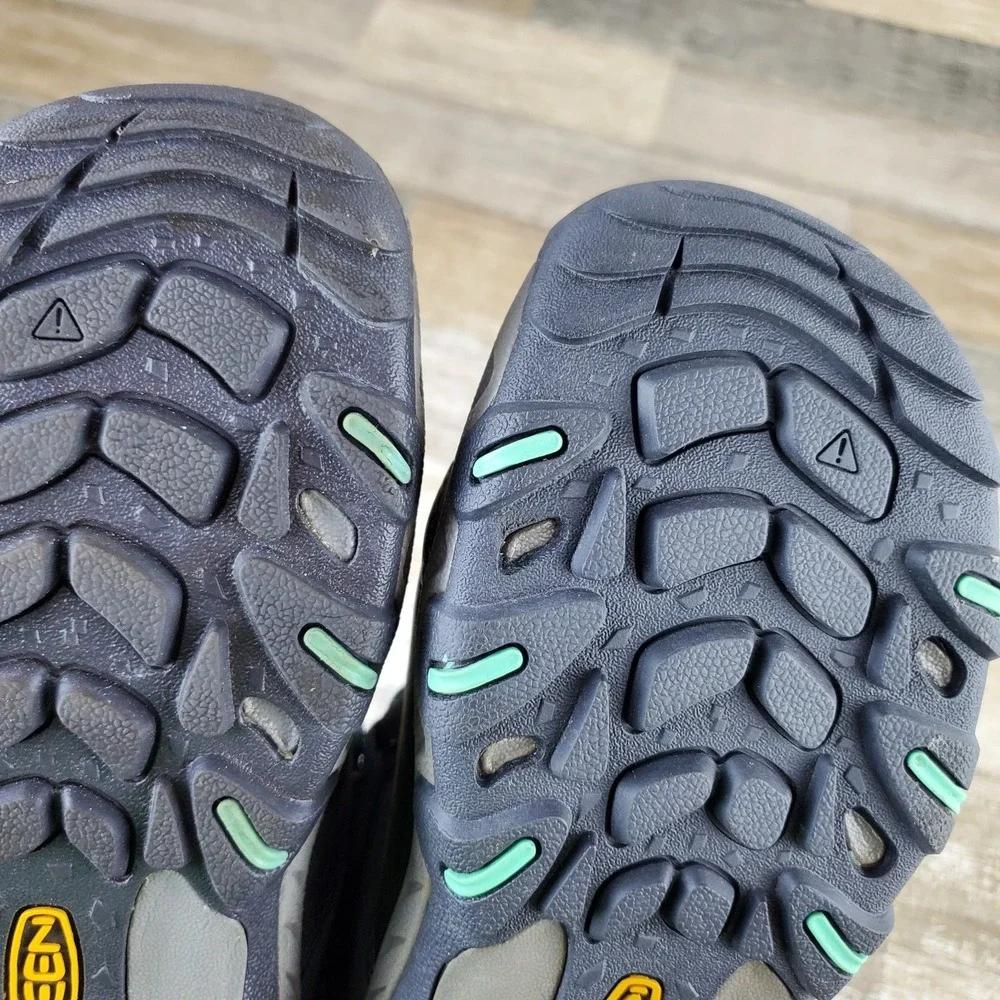 Keen Steens‎ Mid Womens Boots Sz 9 Steel Gray Ocean Wave Waterproof Hiking Boots